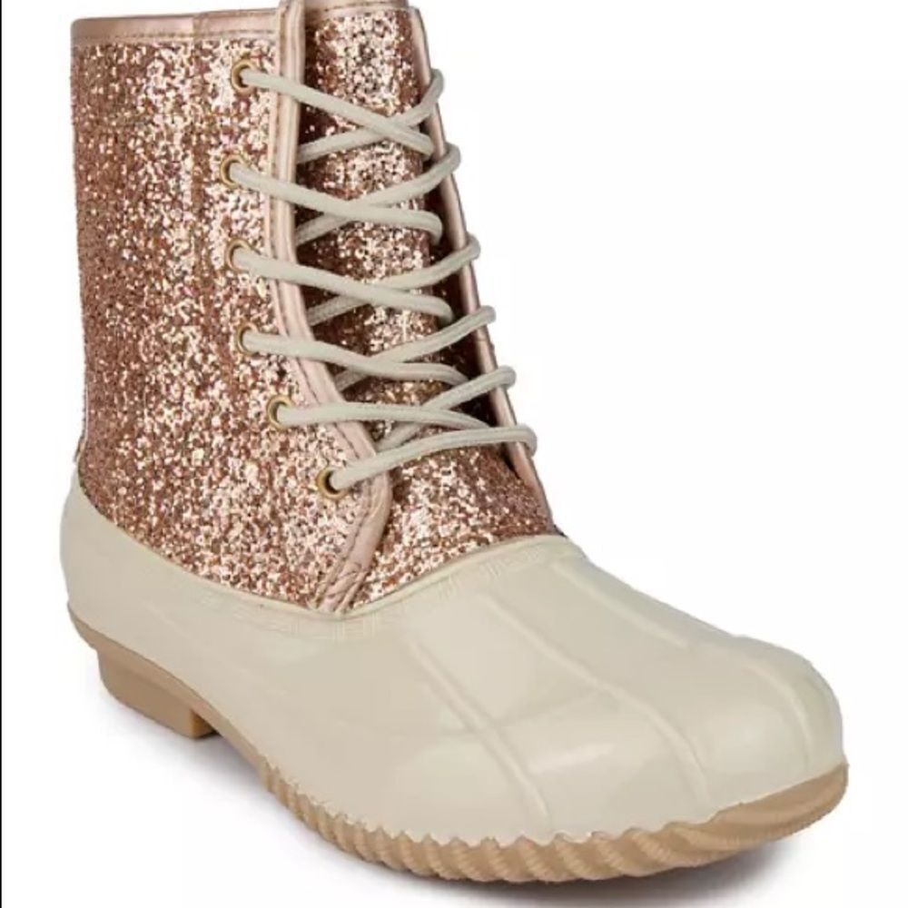 Women's Glitter Lace-Up Boots